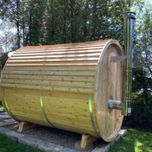 Sauna Tonneau en cèdre rouge noueux
