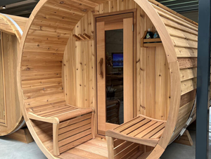 Sauna Tonneau en cèdre rouge noueux XXL
