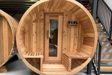 Sauna Tonneau en cèdre rouge noueux XXL