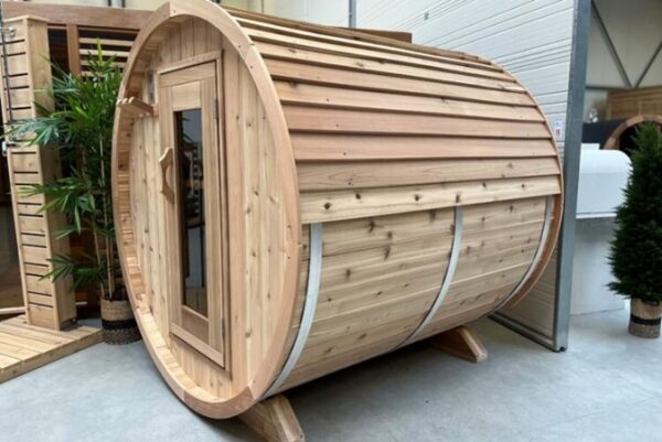 Sauna Tonneau en cèdre rouge clair