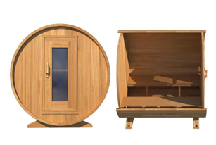 Sauna Tonneau en cèdre rouge clair